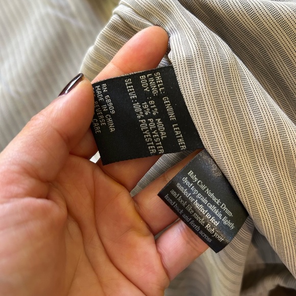 Robert Comstock Vertical Brown baby calf nubuck Leather  Jacket cl - Picture 8 of 17